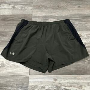 Under Armour Heat Gear Green Womens 2XL Fitted 4 Way Stretch 5" Running Shorts